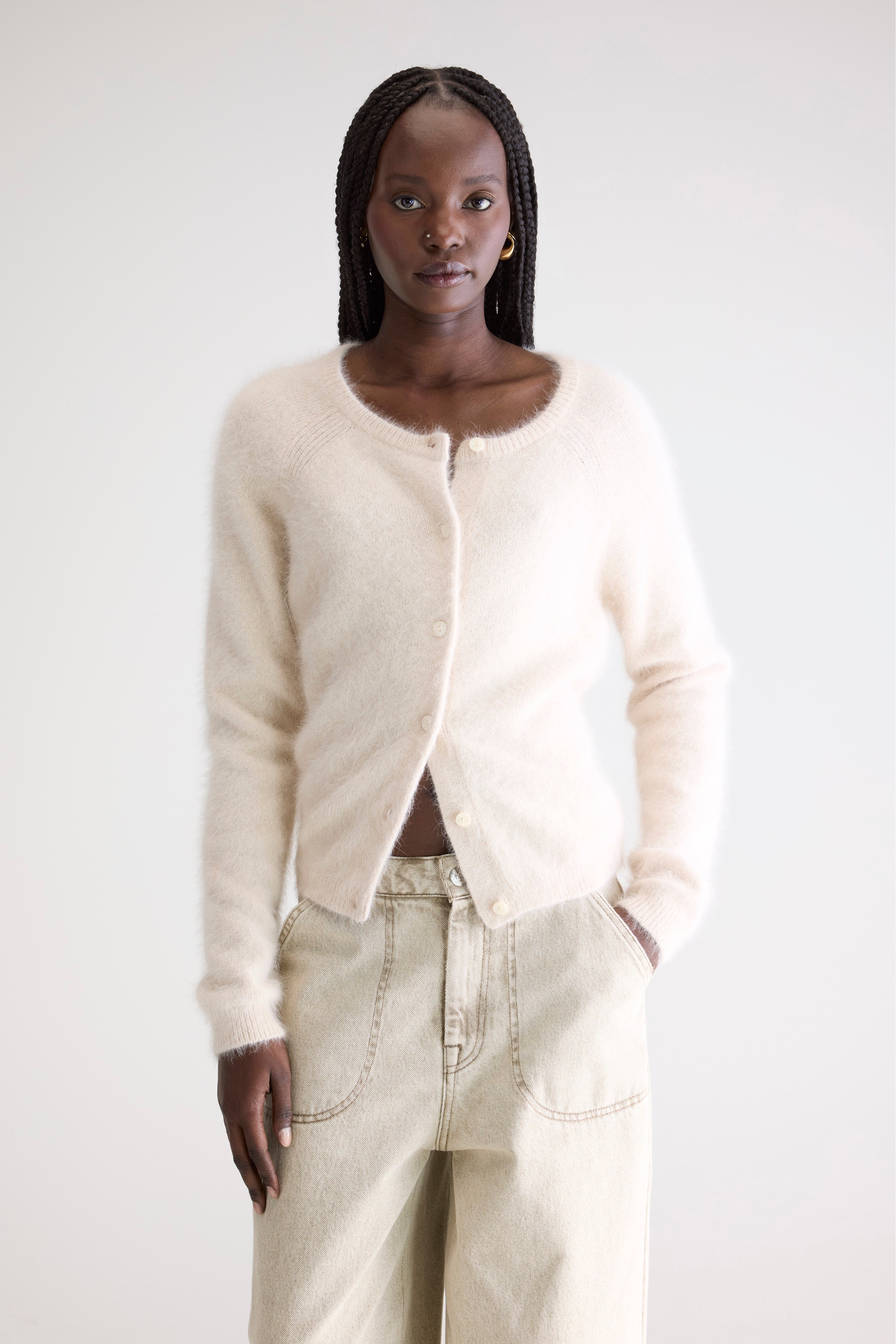 Datair Angora-blend Cardigan - Parchemin For Women | Bellerose