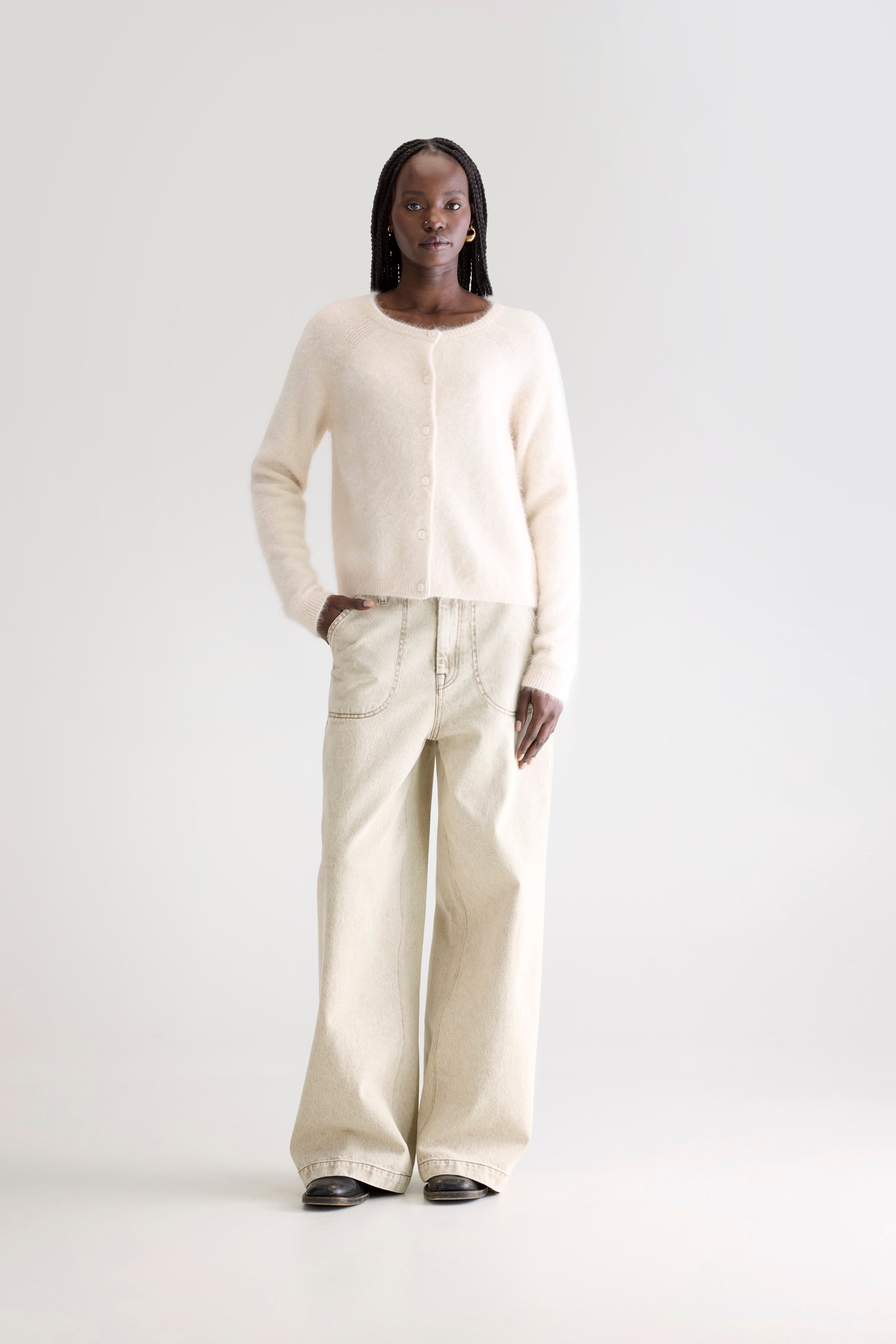 Datair Angora-blend Cardigan - Parchemin For Women | Bellerose