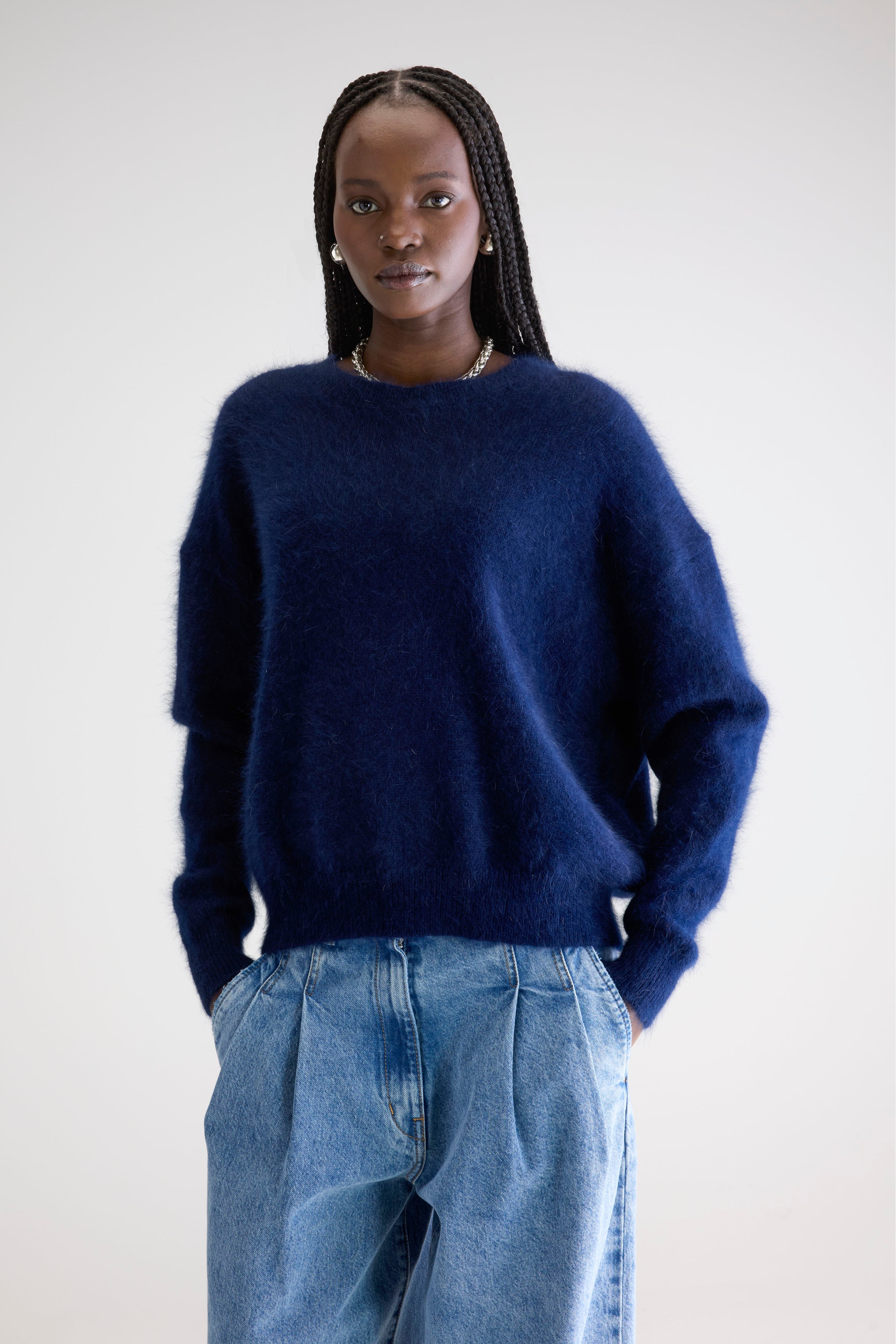 Datus Angora-blend Sweater - Navy For Women | Bellerose