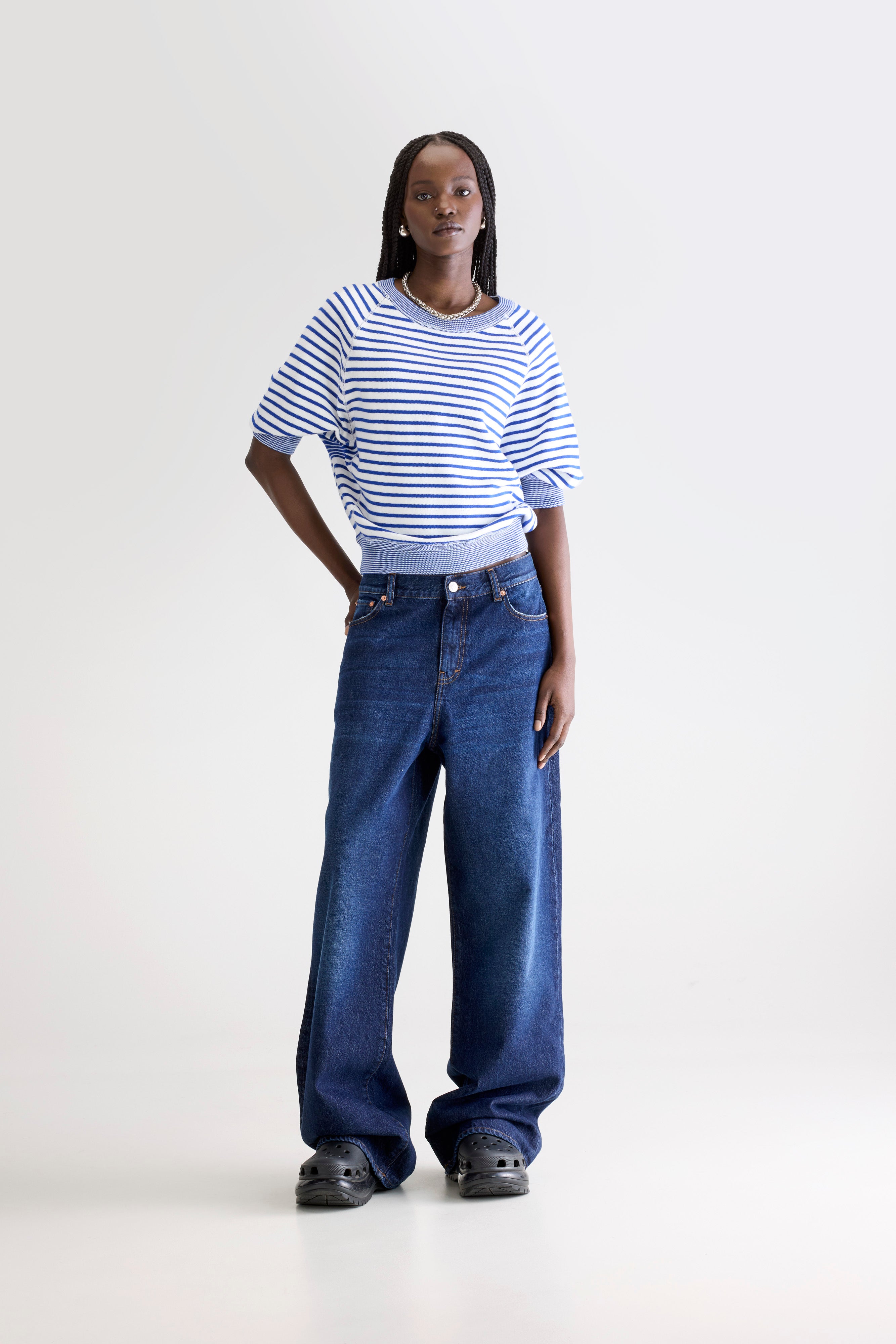 Anglet Crew-neck Sweater - Gitane / Vintage white For Women | Bellerose